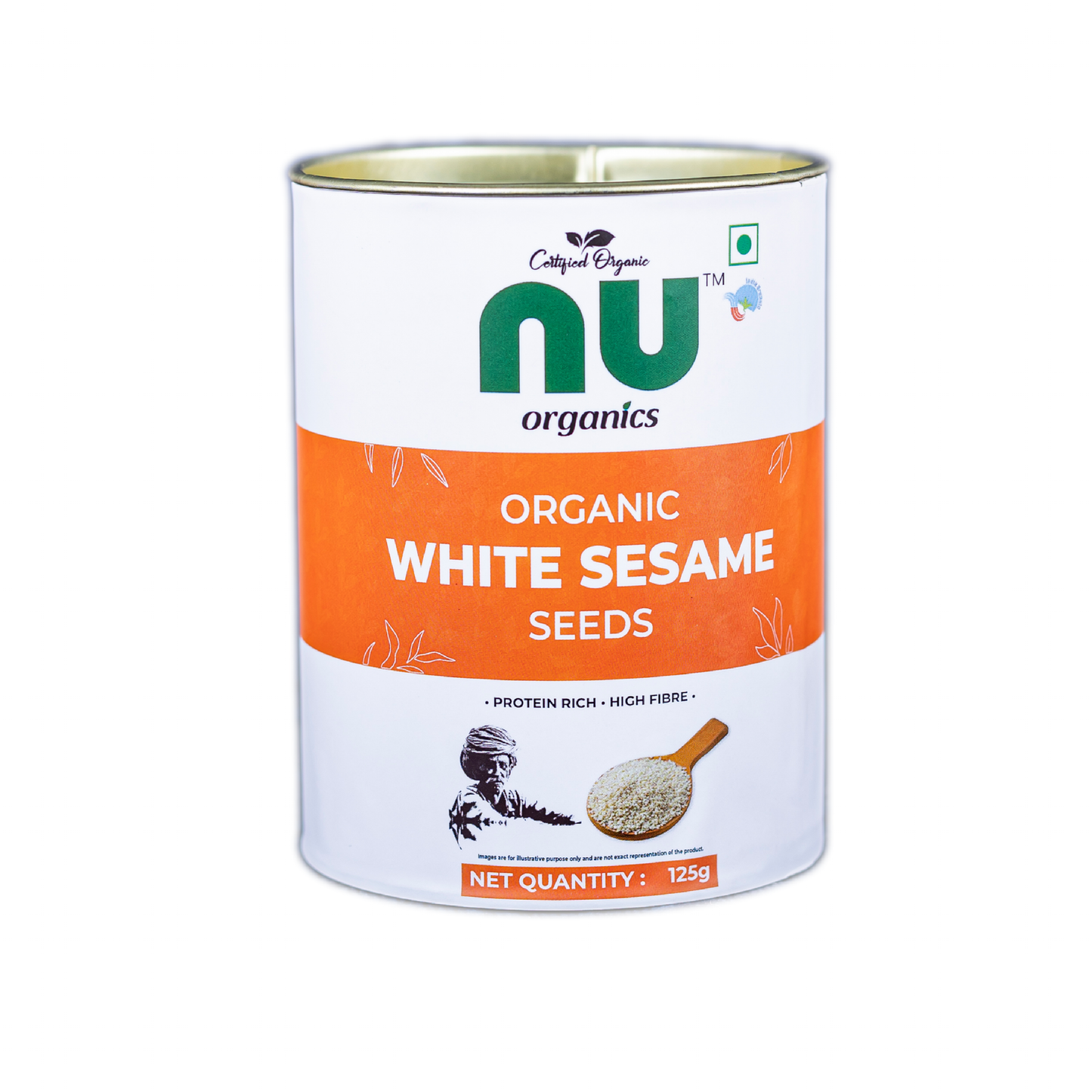 Organic Whole White Sesame Seeds - 125g