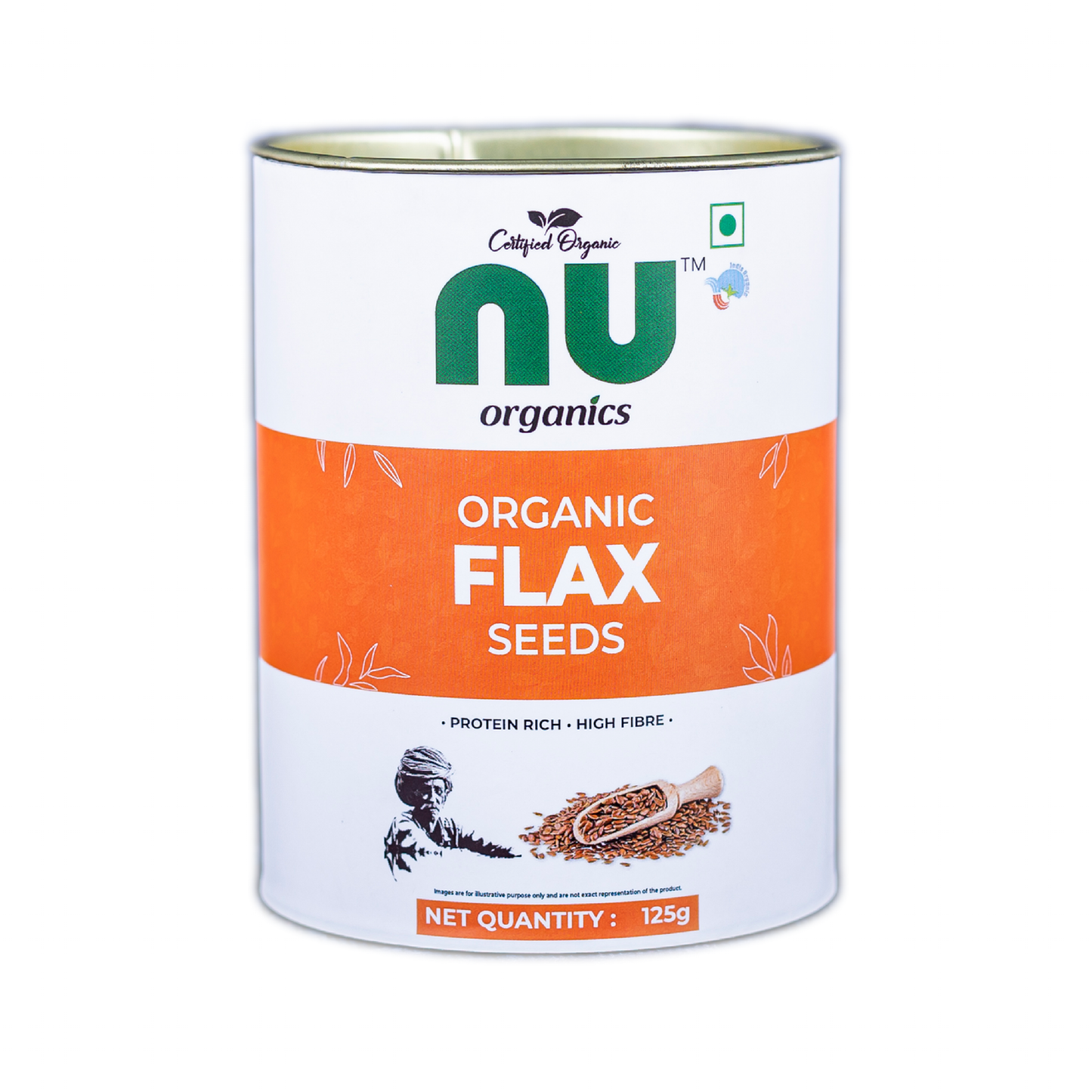 Organic Raw Flax Seeds - 125g