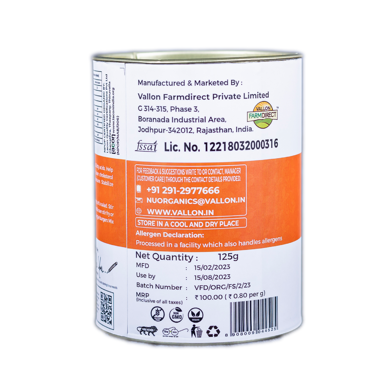 Organic Raw Flax Seeds - 125g