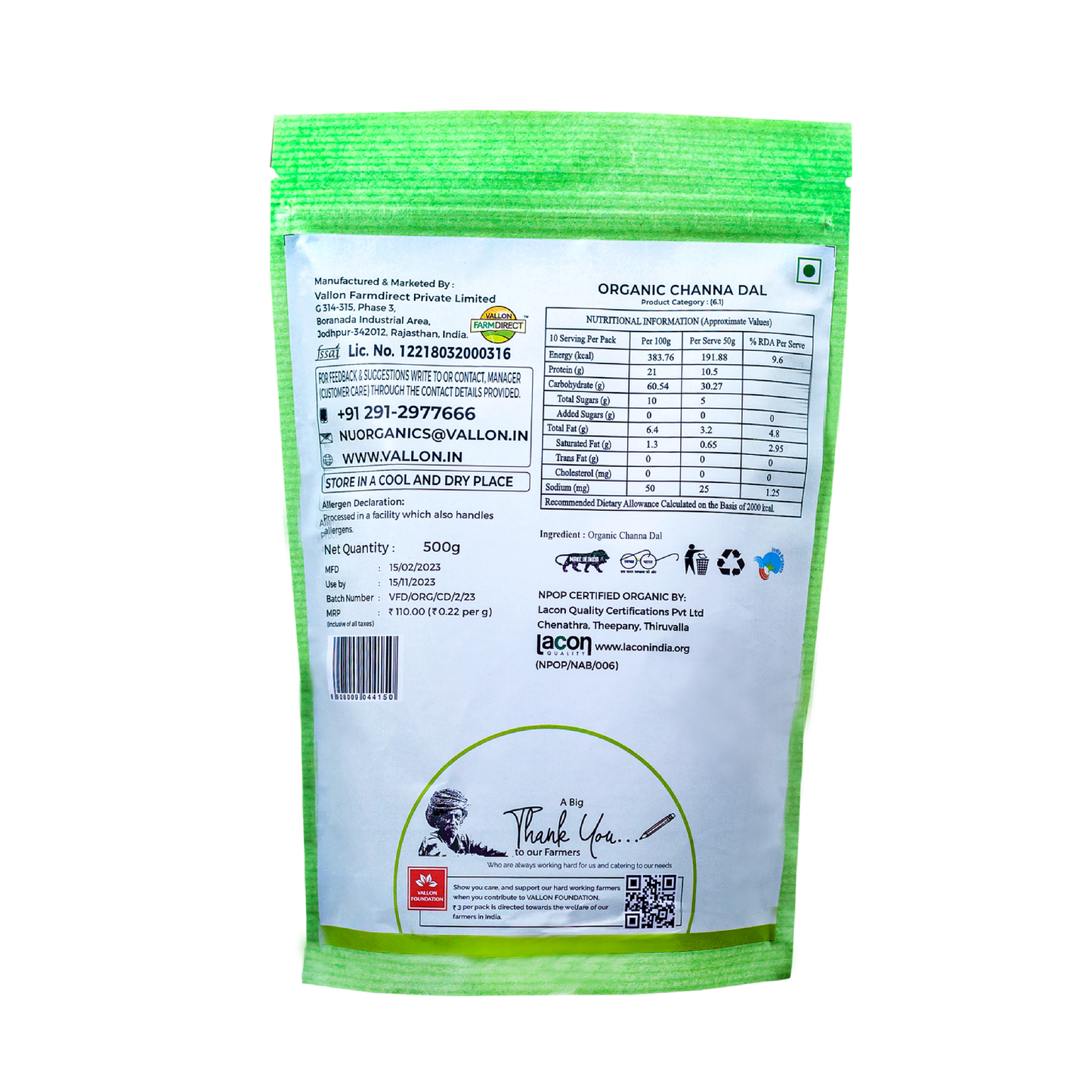 Organic Organic Chana Dal - 500g